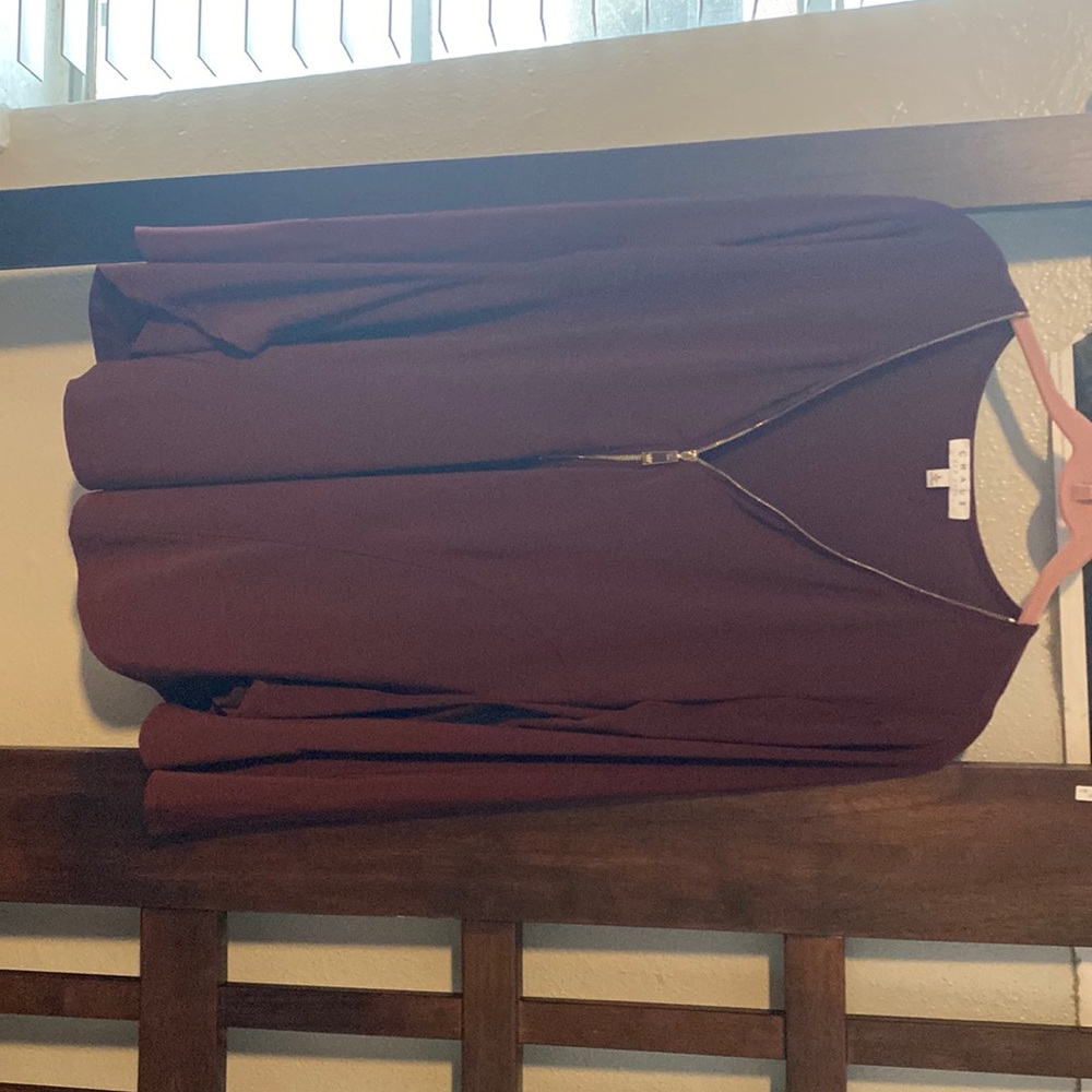 Long sleeve burgundy shirt